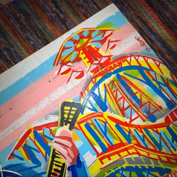 Steve Keene Woody Guthrie Birthday Coney The Klezmatics Band Artwork Painting - Picture 4 of 8